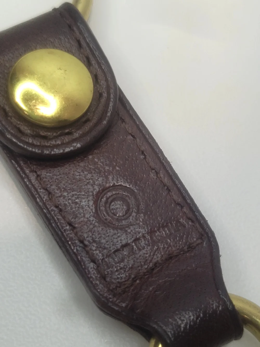 Coach Vintage Key Chain Dark Brown Leather Key Holder with Gold Hardware